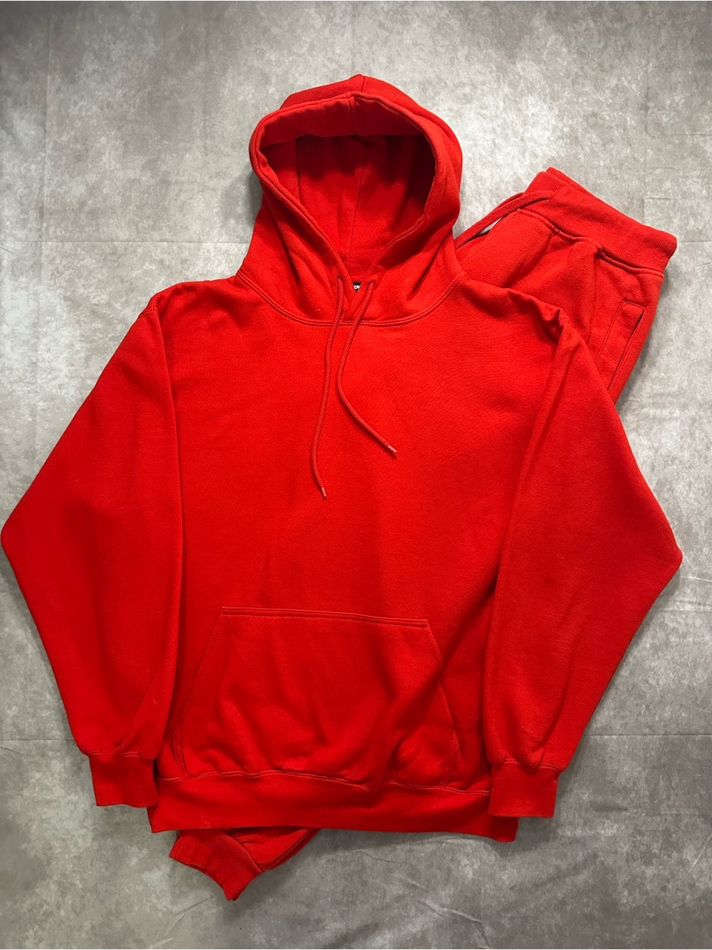 Red Pullover Hoodie Sweatshirt Set